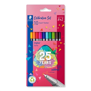 Staedtler Fineliner Triplus 0,3mm 25 jaar assortiment (8+2)